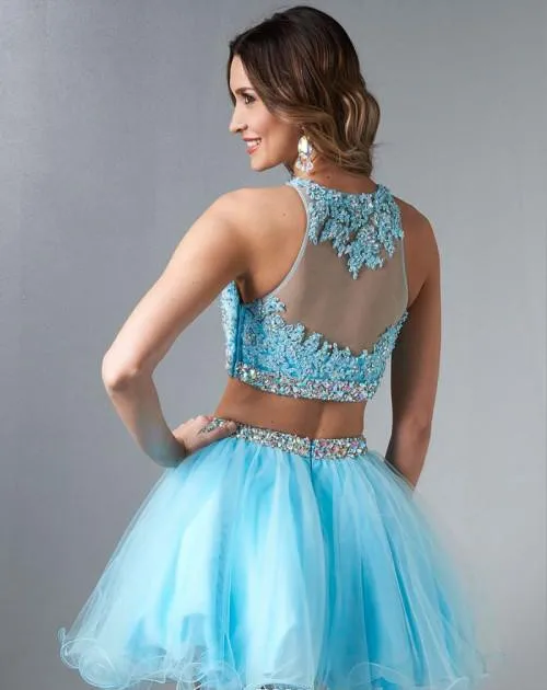 Vestido De Noiva, романтическая аппликация, бисероплетение, кристалл, для невесты, для свадебной вечеринки, два предмета, короткое, для выпускного вечера,, robe de soiree, платье подружки невесты