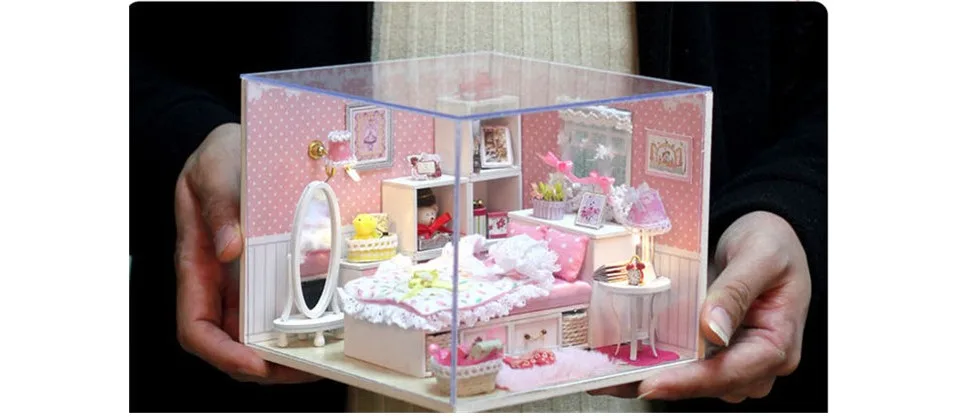 Миниатюрный diy Кукольный дом игрушка кукла свободный пылезащитный чехол кукольный домик деревянные миниатюры diy светильник комплект дома poupee en bois Рождественский подарок