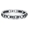 Exquisite Black Gallstone Stainless Steel Simple Fashion Bracelet For Men Energy Bracelet Bangles Good For Banquet As Men's Gift 1