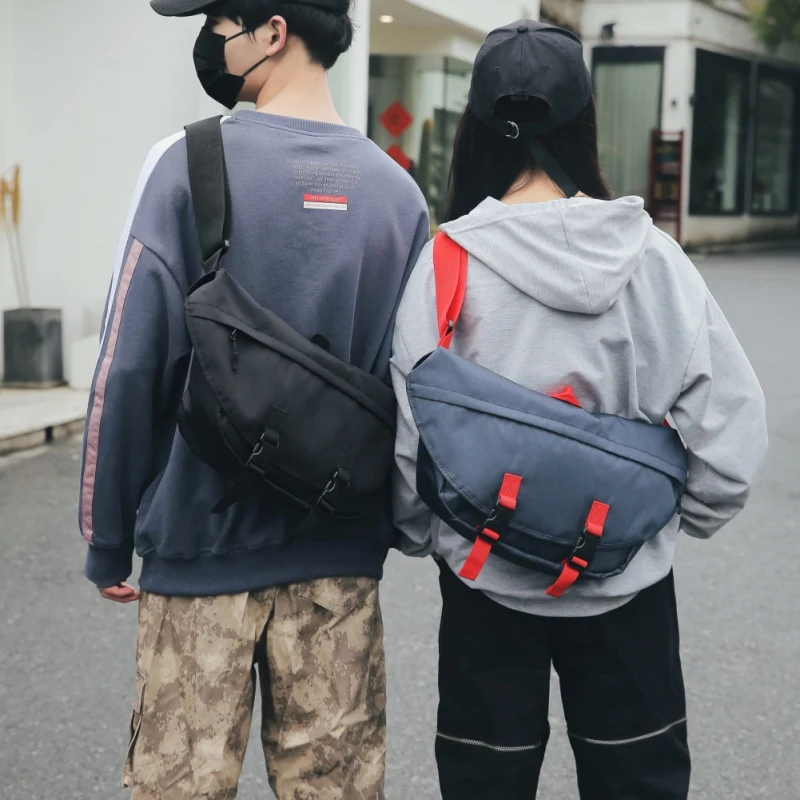 Уличная модная сумка через плечо Большая вместительная Повседневная нагрудная сумка женская почтальонская сумка мужская Ins хип-хоп тренд нагрудная сумка