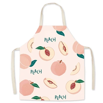 

Linen Fruit Pattern Apron Adult Sleeveless Printed ApronPrinted Kitchen Aprons 75*65cm Woman Adult Kids Cotton,