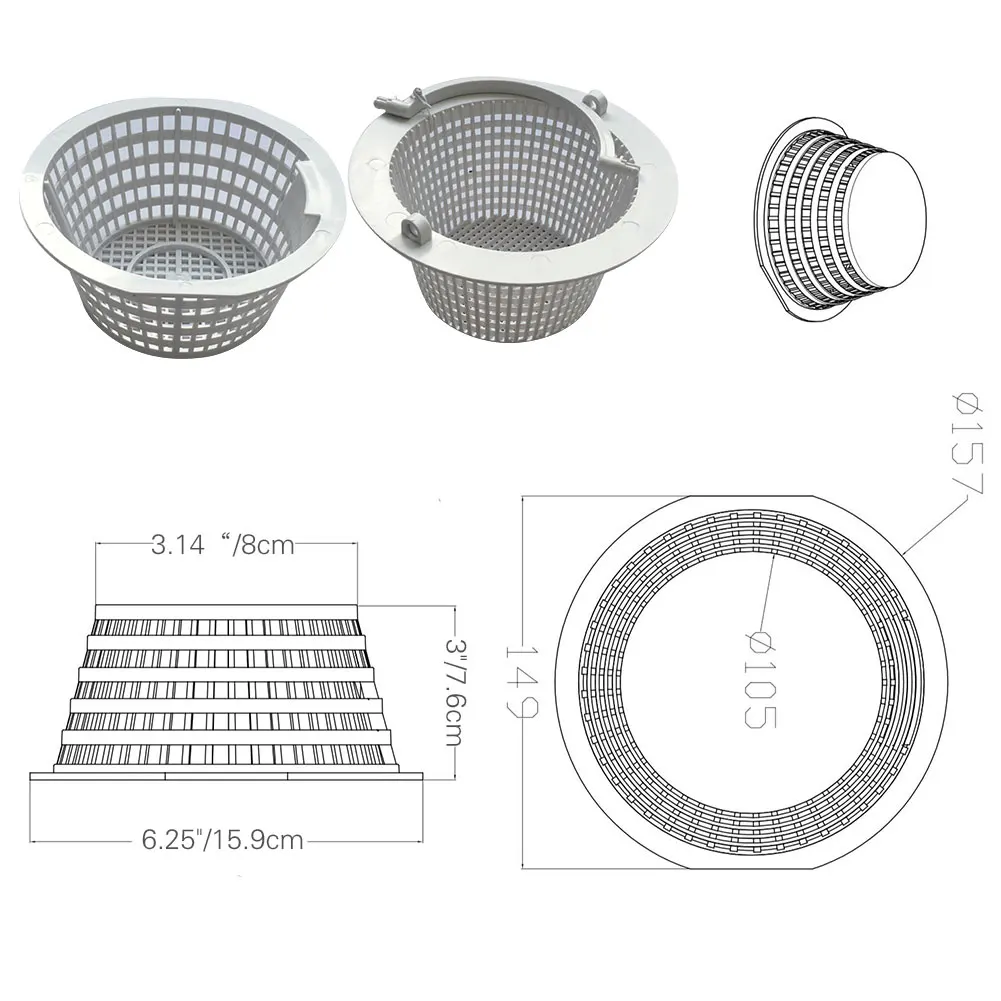 

Universal Replacement Skimmer Basket Plastic Skimmers For Aboveground Swimming Pool Outdoor Supplies Pool Filter Socks