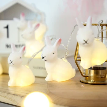

QYJSD Easter INS Rabbit Garland String Lights Home Dormitory Fairy Decoration Holiday Patio Baby room Bunny Animal Night Light