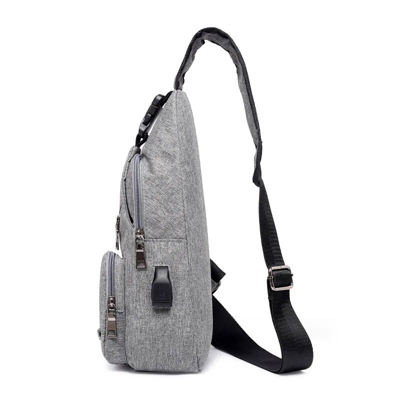 

USB Chest Pack Men's Crossbody Bag Simple Backpack Shoulder Bag Chest Bag Leisure Bag Men Riding Sports Bag