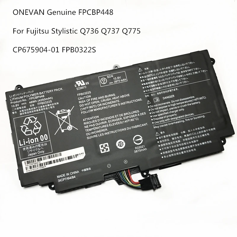 ONEVAN подлинный новый FPCBP448 FPB0322S Аккумулятор для ноутбука Fujitsu Stylistic Q775 Q736 Q737
