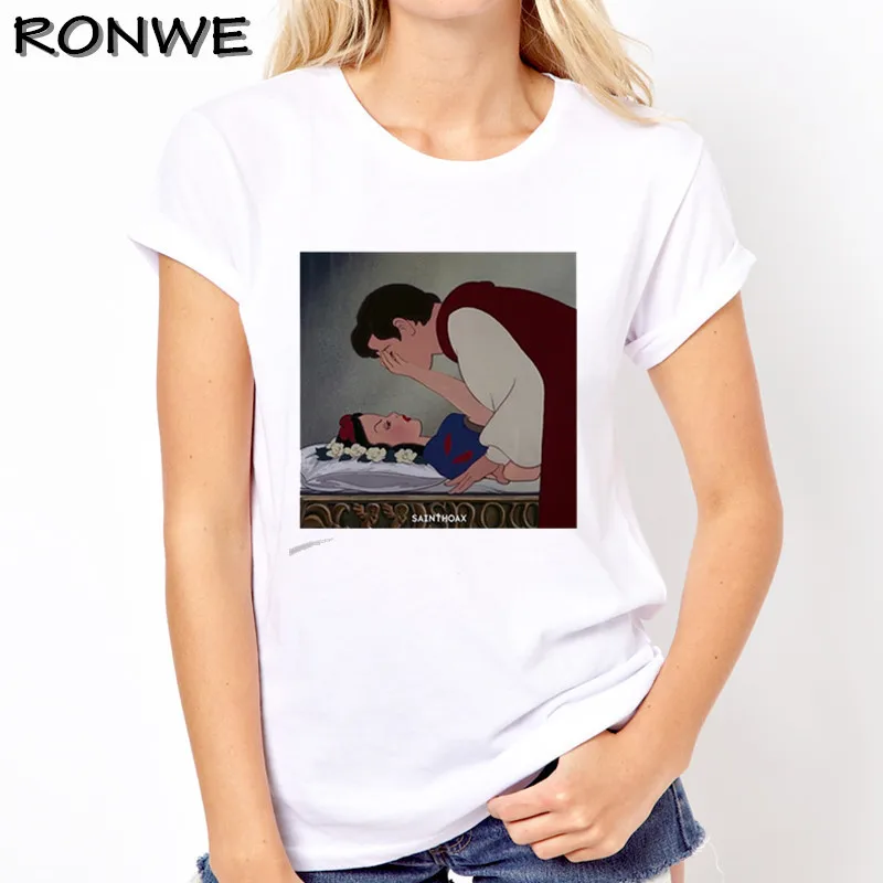 

Women's Dark Snow White Harajuku T Shirt O-Neck Fck You Punk T-Shirt Print Casual Short Sleeve Tshirt Streetwear