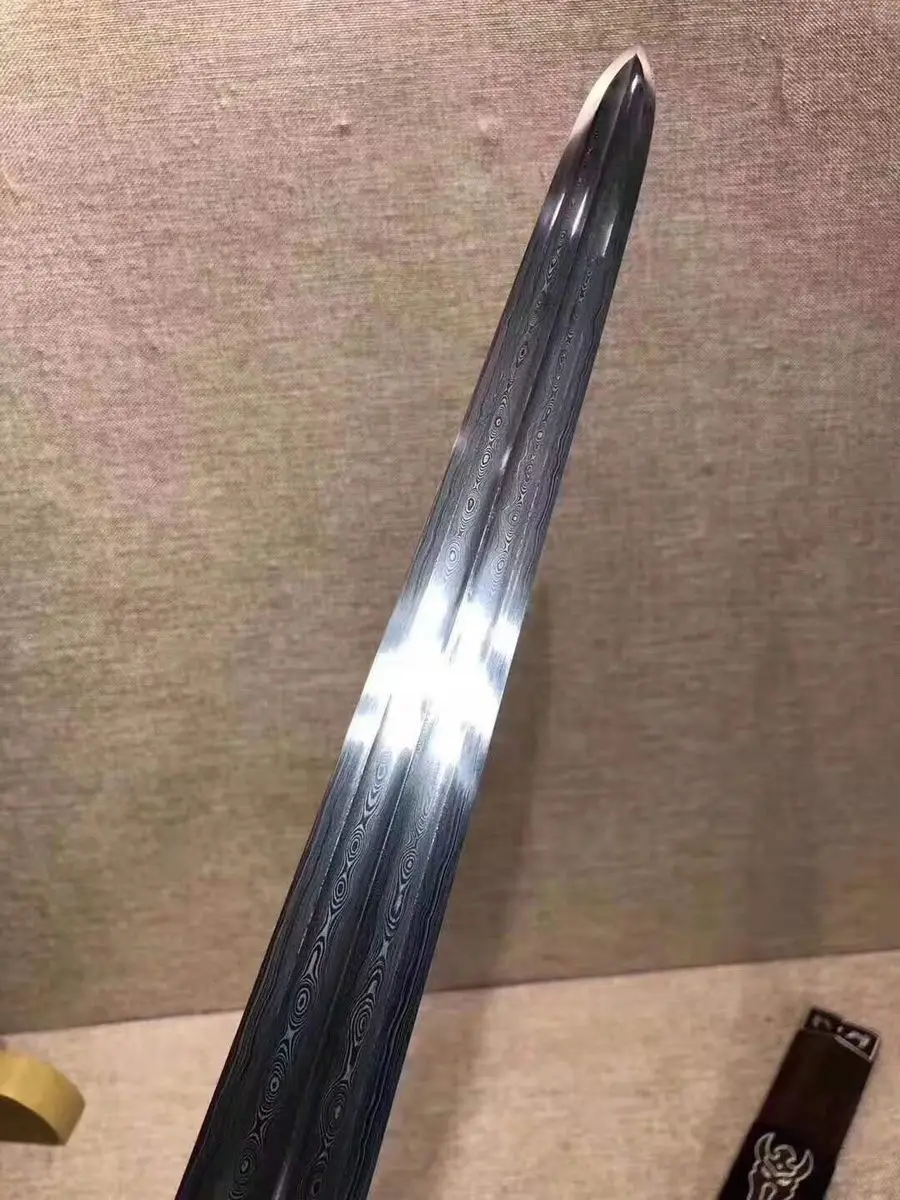 Handmade High Quality Wushu Sword Sharp HRC62 Groove Fold Carbon Steel Blade Kung Fu Jian Full Tang