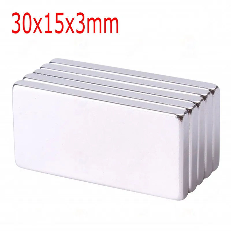 

10~100Pcs 30x15x3 Neodymium Magnet NdFeB Magnets 30*15*3 Block Super Powerful Strong Permanent Magnetic imanes Block 30x15x3mm