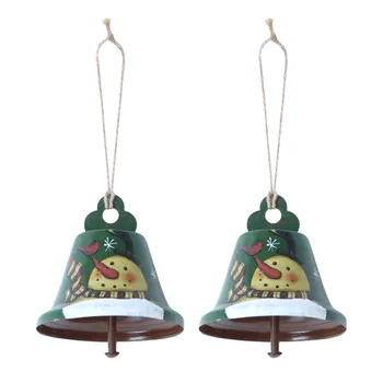 

2pcs With Rope Iron Art Christmas Bell Office Party Gift Tree DIY Bedroom Wall Home Festival Decor Hanging Pendant Crafts