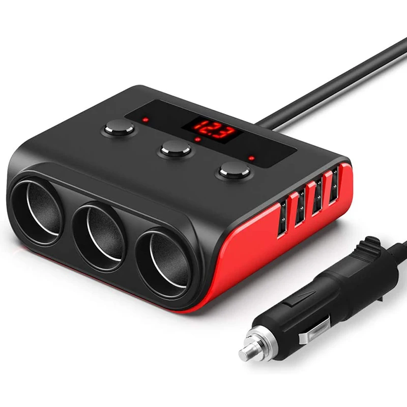 3 разветвитель прикуривателя с 4 usb портами автомобильное зарядное устройство Быстрая зарядка независимый
