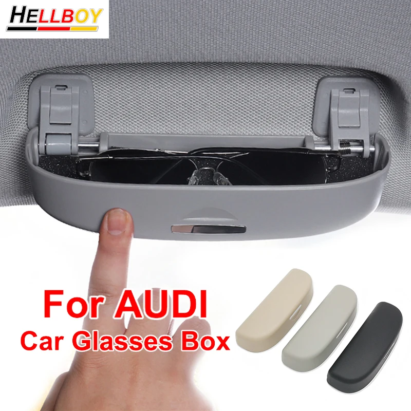 CDEFG ABS Auto Brillenkoker Compatibel met Audi A3 8Y 8V A1 GB B9 A6 C8 Q3 F3 8U 2013-2025 Zonnebrilhouder Reserveonderdelen - Te installeren op het voorhandvat Accessoires (Grijs