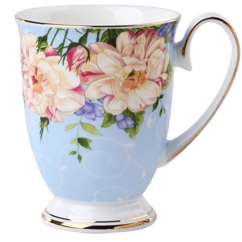 Style-6 no lid Европейский костяной фарфор, керамическая кофейная кружка с цветочным рисунком, креативная чашка для воды, чашка для послеобеденного чая, кружка для молока, кухонная посуда для напитков, подарок - Цвет: Style-6 no lid