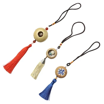 

Bamboo and Rattan Woven Tassel Pendant Creative Chinese Jade Pendant Home Charm