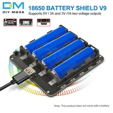 Four 18650 Lithium Battery Shield V9 Mobile Power band Micro/Type-C USB Expansion Board Module 5V/3A 3V/1A For Arduino ESP8266