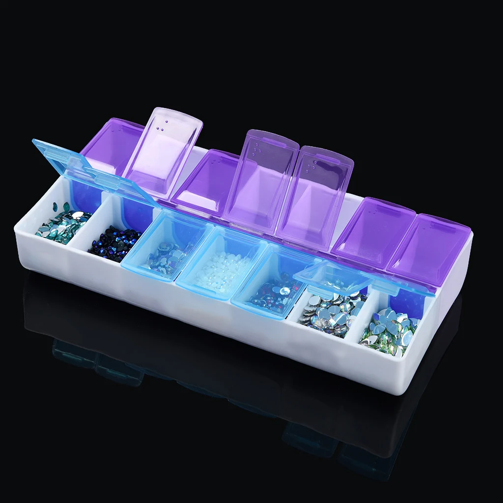14 Slots Diamond Painting Accessories Box Embroidery Case Beads Box Diamond Box Storage Sorting Box Holder Jewelry 14 Slots Diamond Painting Accessories Box Embroidery Case Beads Box Diamond Box Storage Sorting Box Holder Jewelry