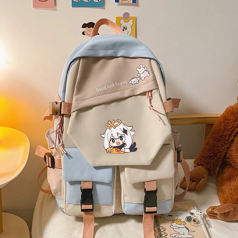 Genshin Impact Paimon Klee Cosplay Unisex Students School Bag Cartoon Backpack Laptop Travel Rucksack Outdoor Fashion Gifts |