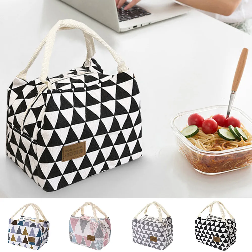 

Portable Lunch Bag New Thermal Insulated Lunch Box Tote Cooler Handbag Bento Pouch Dinner Container School Food Storage Bags