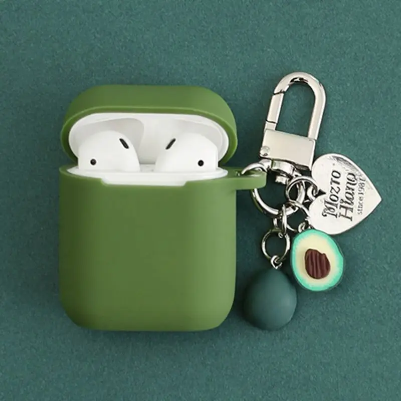Применимый для airpods Apple Bluetooth гарнитура силиконовый чехол авокадо кулон
