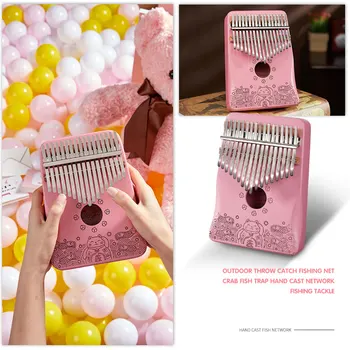 

17 Keys Lucky Cat Kalimba Musical Instrument Mahogany Wood Thumb Piano