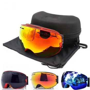 

Winter Skiing Goggle Double Layers UV Protection Anti-fog Snowboard Eyewear On For Ski Snowboarding Mask Glasses Protective Case
