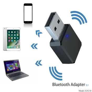 V5 1 bezprzewodowy USB Bluetooth 5 0 Adapter wtyczka Bluetooth odbiornik muzyczny Adapter nadajnik Bluetooth AUX USB Stereo Dropship tanie i dobre opinie centechia NONE AUDIO CN (pochodzenie) Brak Podwójne KN318 blue LED flashing 32mm*17mm*8 5mm Support