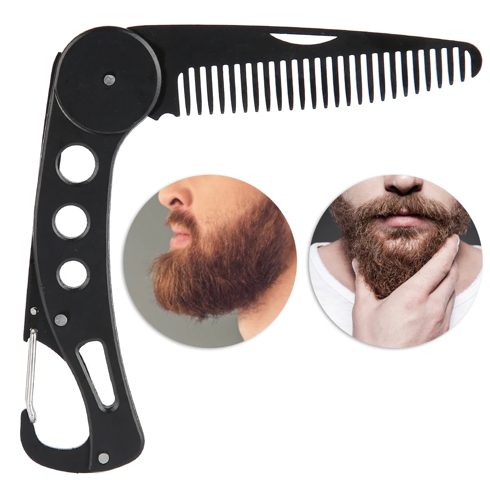Stainless Steel Beard Comb Folding for Men Beard Mustache Styling Comb