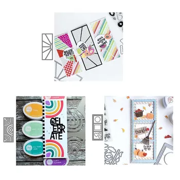 

Metal Cutting Dies Three kinds Slimline for Scrapbooking Steel Craft Die Cut Embossing Paper Card Album Stencil