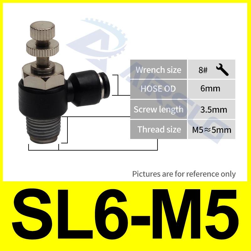 10 шт./лот,, пневматический фитинг, SL6-1 1/"-6 мм дроссельной заслонки, SL4-M5 регулирования давления 4-01 6-M5 8-01 - Цвет: SL6-M5