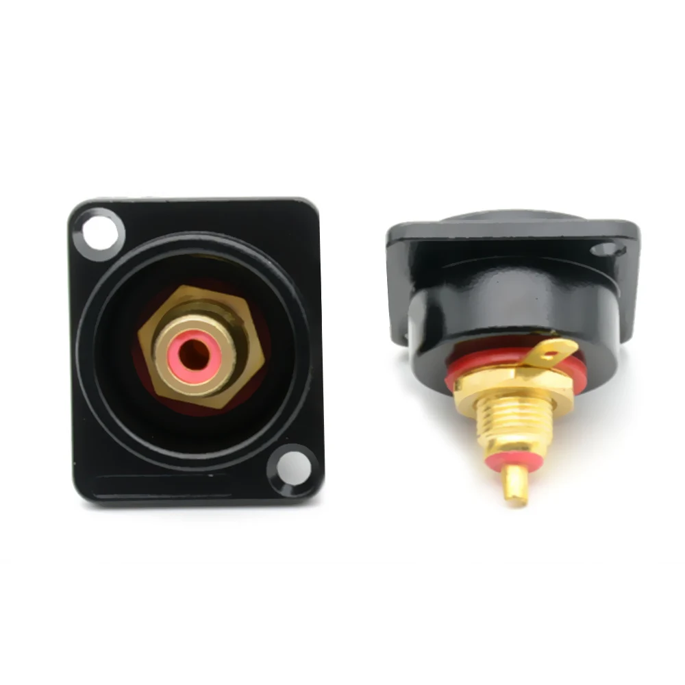 

RCA D Type Female Panel Mount Chassis Socket Connector Black Female Socket