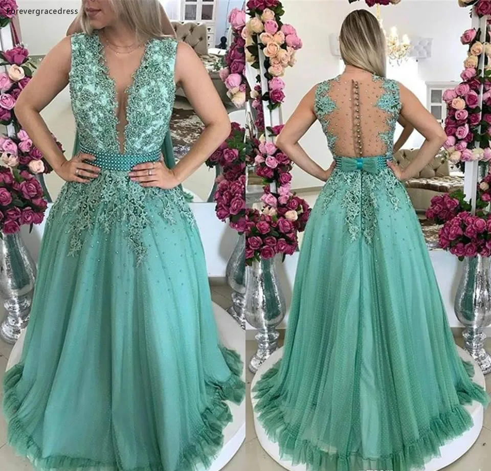 

2019 Hunter Green Prom Dress New Arrival A Line Jewel Neck Long Formal Holidays Wear Graduation Evening Party Gown Custom Made