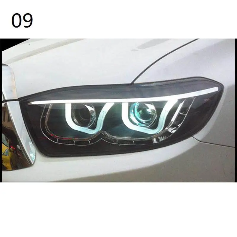 Drl лампа Cob Luces Para Авто боковой сигнал поворота, наружные светодиодные фары, автомобильные фары в сборе для Toyota Highlander