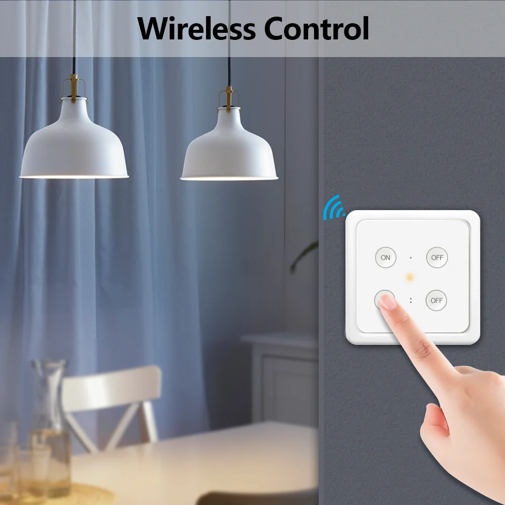 Remote Control Wireless Light Switch with Tiny Relay Module 2500W Magnetic  Wall Switch or Be Portable 200m Range Easy to Install - AliExpress