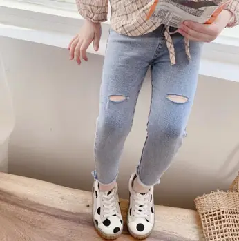 

2020 New Girls Denim Holes Pants Spring Fashion Girls Jean Pants 2-8T PO864