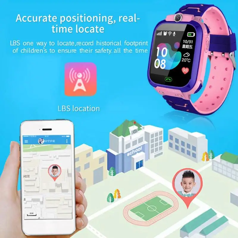  Children Smart Watch Camera Lighting Touch Screen SOS Call Touch Screen LBS Tracking Location Finde - 4000010269302