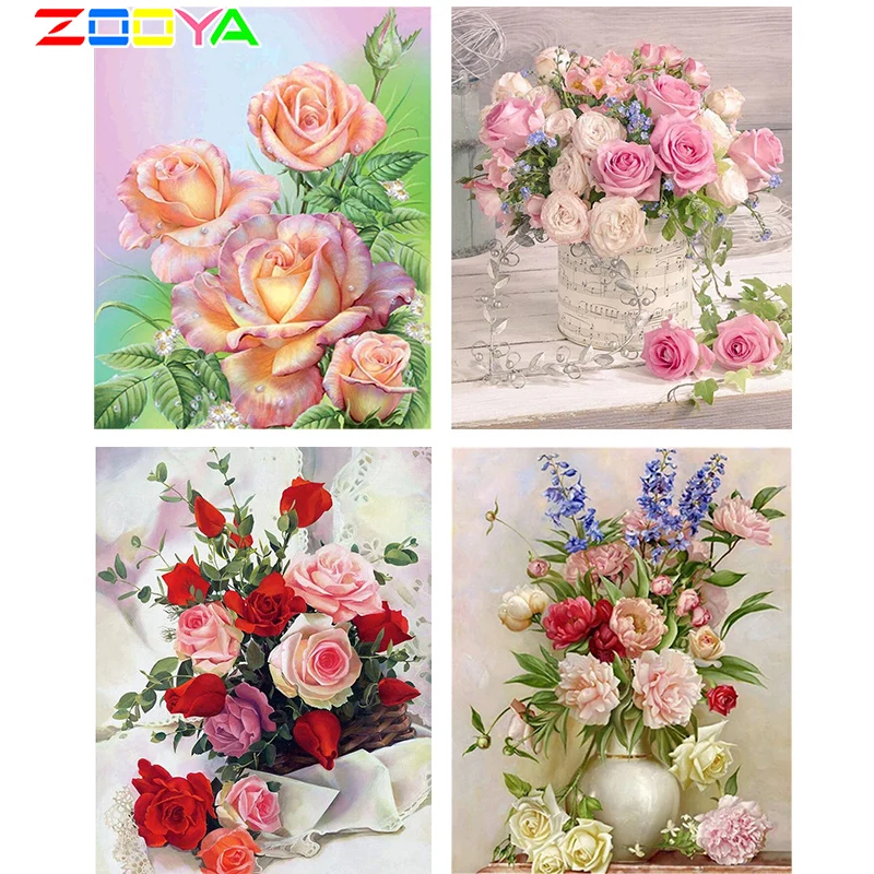 Полноформатная алмазная живопись цветок 5D вышивка ароматическая Роза 3D Стразы