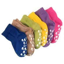 Non-Slip-Socks Anti-Skid-Sox Silicone Girls with Grips Kids Cute Candy-Color Seamless