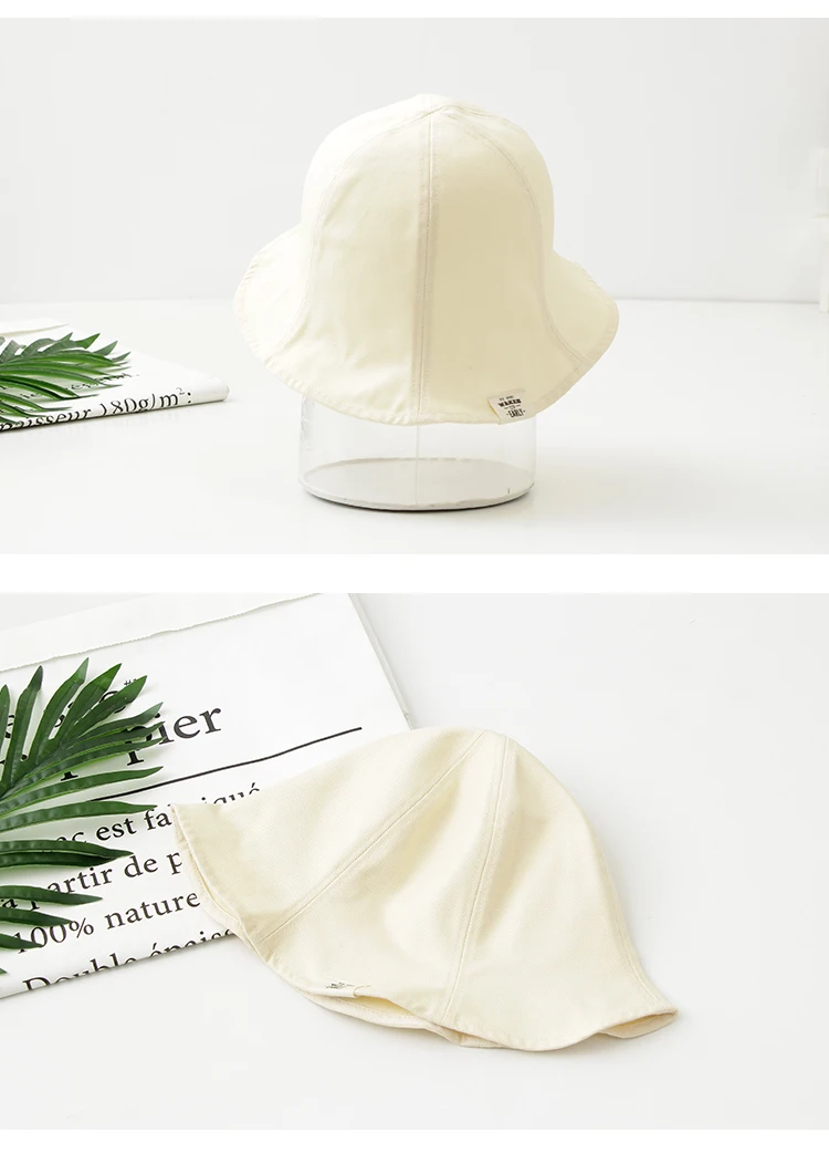 Free shipping High Quality Bucket Hats Women Foldable Cotton Curving Brim Fishing Outdoor Sun Caps Hunting Visor Floppy Chapeau