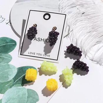 

2pcs/lot Resin simulation grape corn Charms accessories For diy handmade earrings earrings jewelry material package accessories