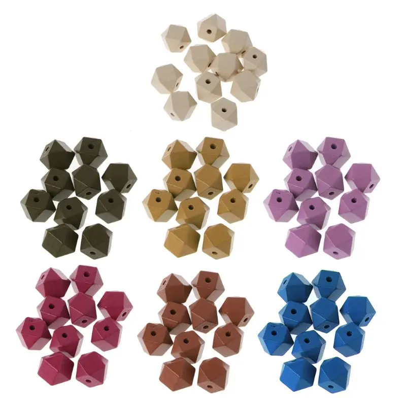 

10Pcs Baby Teethers Wooden Beads DIY Infants Dental Care Nursing Training Toys