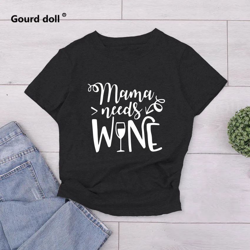 

New2020 mama needg wine Women T Shirt kawaii casual Ladies t shirt women's Female Funny tops tee tumblr ulzzang pink clothes