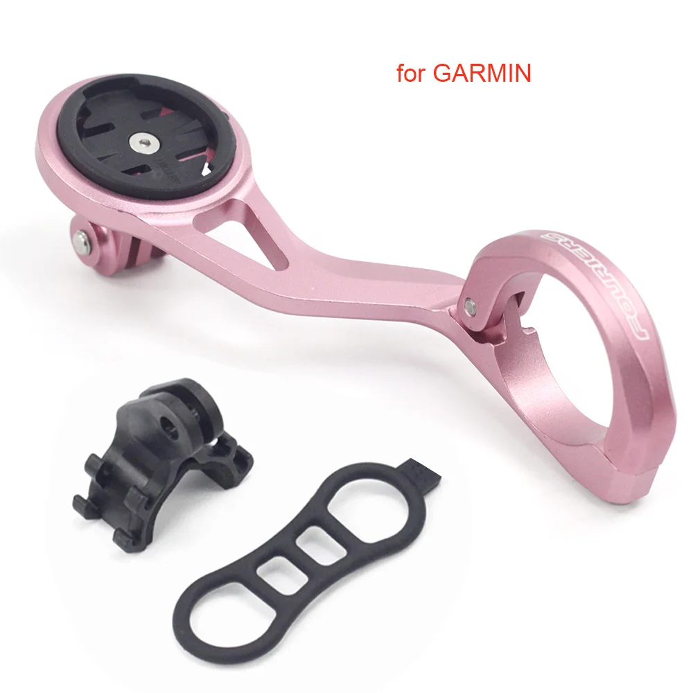 Сплав велосипед передний компьютер держатель фары для Wahoo Elemnt мини болт GARMIN камера руль компьютеры крепление - Цвет: pink garmin
