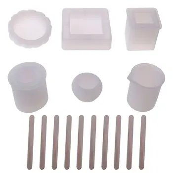 

Epoxy Resin Silicone Molds, Large Art Resin Molds for Coaster/Ashtray/Flower Pot/Pen Candle Soap Jewelry Holder