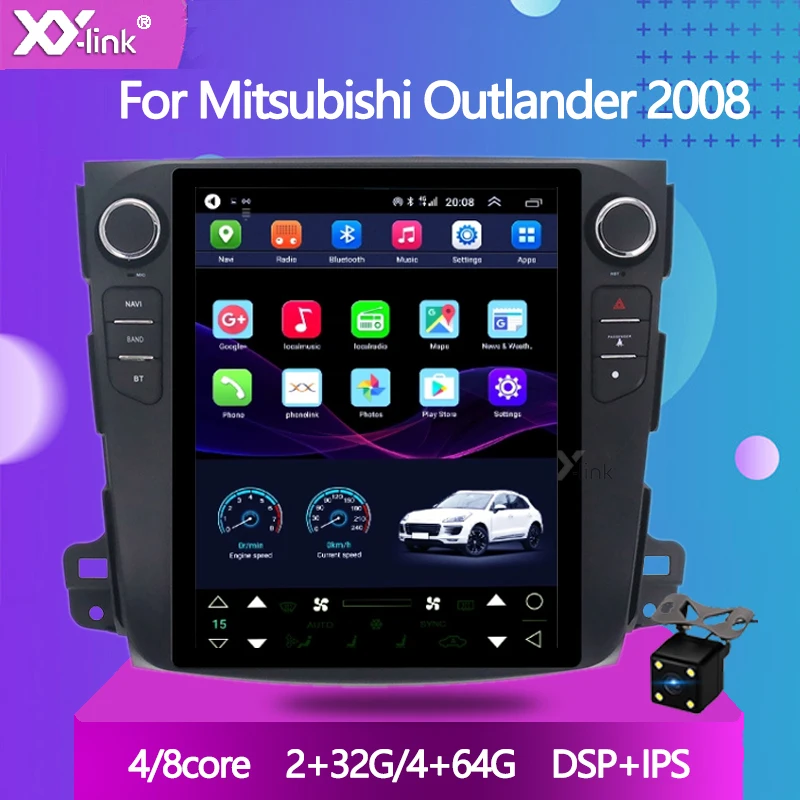 Car Multimedia player 9.7&quot tesla screen Vehicle Android 10.0 Radio For Mitsubishi Outlander 2008 GPS Navigation no 2 din | Автомобили