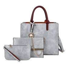 Женский роскошный комплект из 3 предметов, кожаные сумки через плечо для отдыха, модная сумка, сумка-мессенджер, женские одноцветные сумки из трех частей
