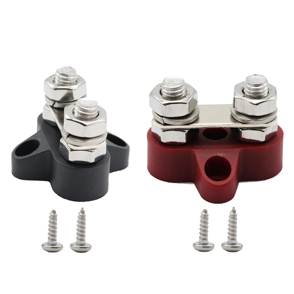 2 Pieces Boat Truck 48VDC Dual Terminal Studs M8 Power Distribution Block