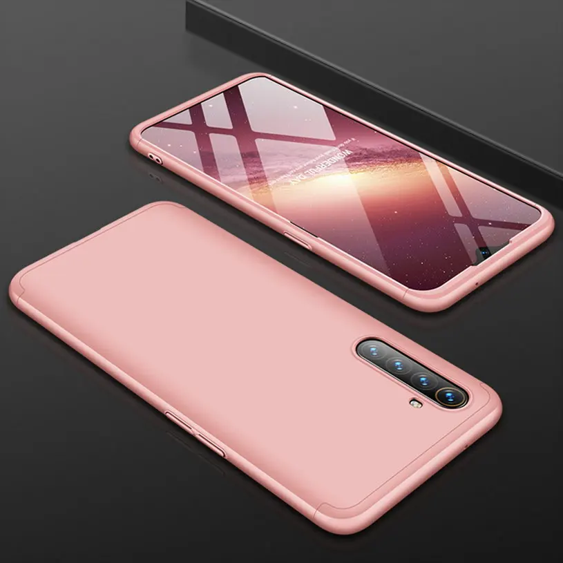 3-in-1 full Protective Case For OPPO Realme XT X2 K5 Case Full Back Cover For OPPO A9 A5 Realme X2 Pro Hard Phone case - Цвет: Rose red