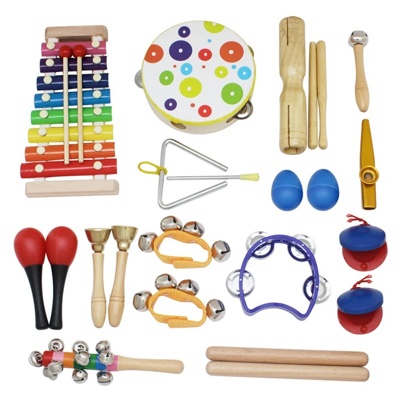  19Pcs Musical Instruments Set Children Early Childhood Music Percussion Toy Combination Kindergarte - 4000111302855