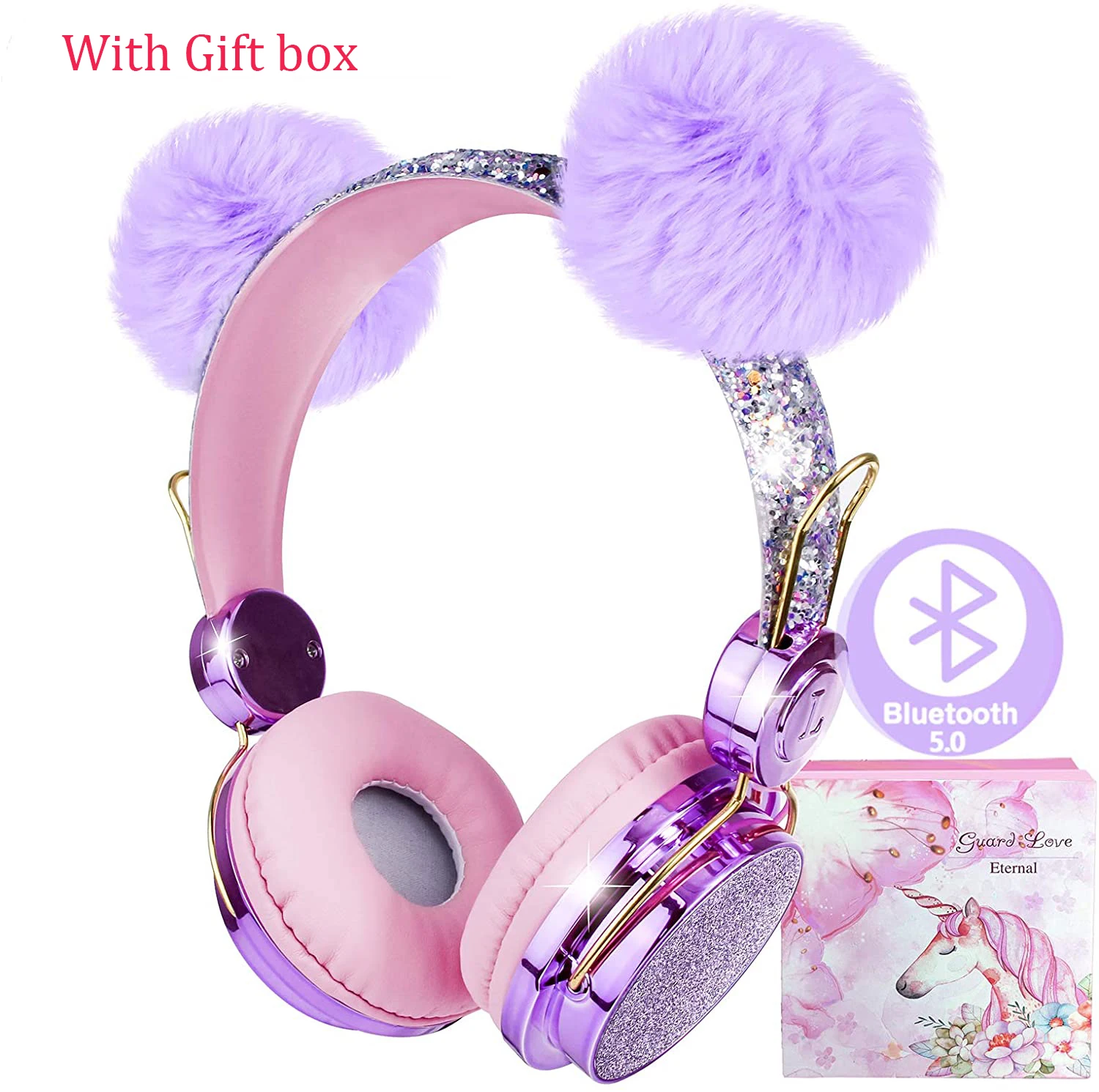 Oreilles D'Ours Casque Enfant Lumière/Casque filaire Fille/Garçon