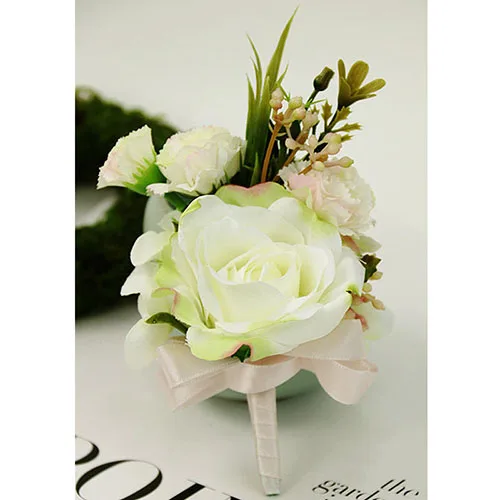 corsage 6 YO CHO розовый свадебный цветок DIY невесты корсаж на запястье цветок жениха бутоньерка браслет для невесты жениха Выпускной вечерние украшения - Цвет: corsage 6