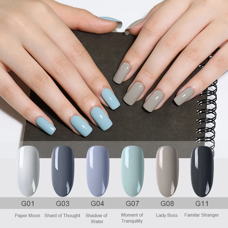 BORN PRETTY 60 Colors Blue Series Gel Nail Polish Pure Nail Color Soak Off UV Gel Polish Nail Art Lacquer Varnish 6ml Maicure